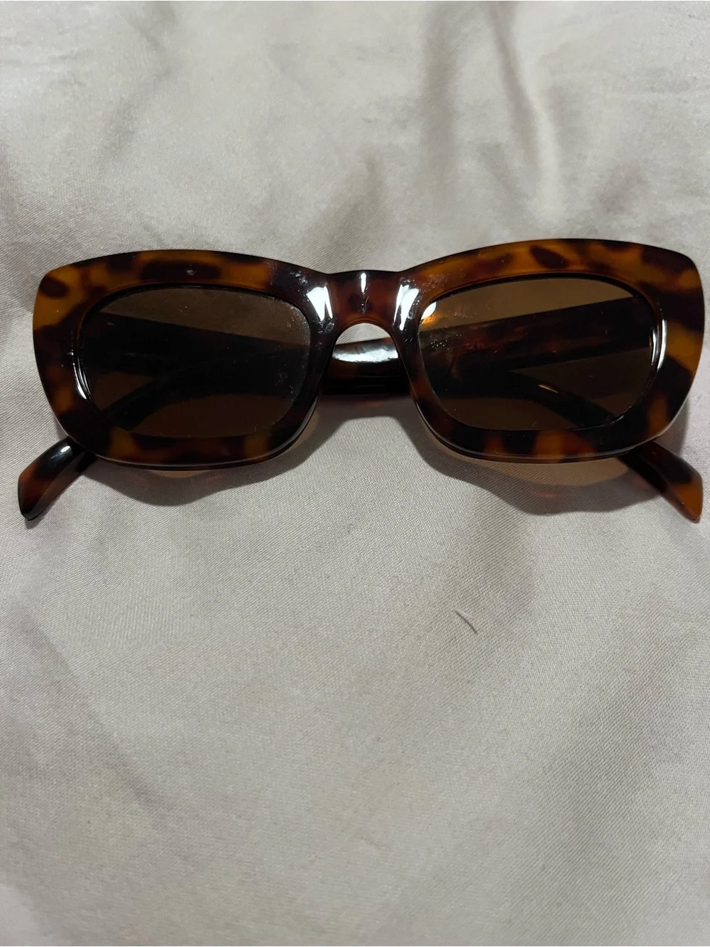 Tortoiseshell Rectangular Sunglasses - Brown